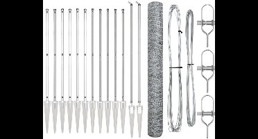 vidaXL - Hekpaal. - Zilverkleurig