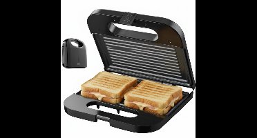 Tomado TGS2000B - Tosti ijzer - Grill apparaat - Tosti apparaat - PFAS vrij – Sandwich maker - 21,5 x 12 cm - 750 watt – Zwart