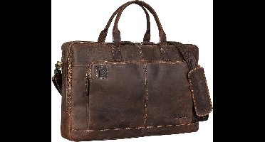17 inch Leren Laptoptas - Handtas & Schouder Tas voor Laptops tot 17 Inch - Grote Opbergcapaciteit - Trolley Bevestiging - Vintage Leren Koffertje - voor Mannen & Vrouwen - bruin