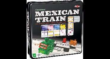 Tactic Domino Mexican Train – Bordspel – Luxe Tin – Wereldberoemd Dominospel met Gekleurde Stenen – 2 tot 8 Spelers – Vanaf 7 Jaar