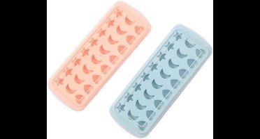 Siliconen IJsblokjesvormen - Set van 2 met Deksel voor IJs, Babyvoeding en Dranken