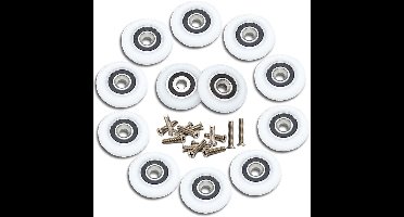 12-delige set rolgeleiders voor douchedeur, 23 mm, vervangende rolgeleiders met schroeven