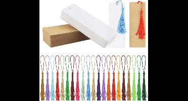 Kraftpapier Bladwijzers 120 Stuks met Kleurrijke Kwastjes voor Creatieve Projecten