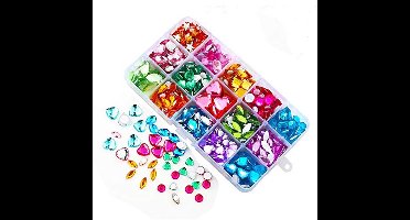 Kleurrijke Zelfklevende Steentjes voor Knutselen - 300 Stuks Variaties in Vormen en Grootte