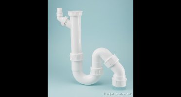 Universele Sifon met Wasmachine-aansluiting 1½" x 40 mm – Met Klemverbinding – Wit | Sanifun | Makkelijk te monteren