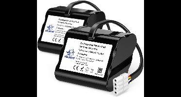 2-pack accu’s voor Neato XV-11 XV-12 XV-14 XV-15 XV-21 XV-25 XV Essential, XV Pro, 7,2 V,4500 mAh, Li-ion, merk Melasta