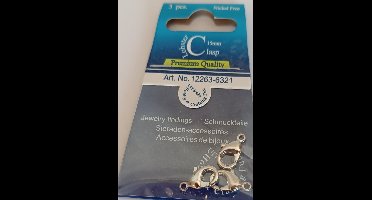 Lobster clasp (Premium Quality), 15mm, Platinum, 3pcs