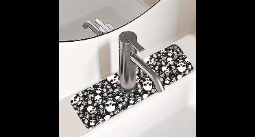 Kraanmat - schedels - afdruipmat - droogmat - keuken - keukenkraan - gootsteenmat - badkamer - afdruipmat - antislip - 38 x 14 cm