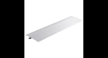 Deurdrempelhulp - Rolstoel oprijplaat - Afmeting 18,3 x 86,4 x 2,5 cm - Draagvermogen 362,8 kg - Aluminiumlegering - Antislip oppervlak - Modulair ontwerp - Voor drempel en stoep