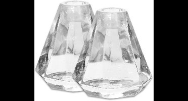 vtwonen - Seasonal - Set van 2 - Kandelaars - Transparant - Glas