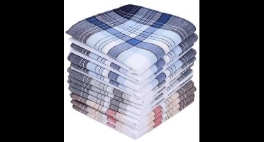 12-pack herenzakdoeken van 100% katoen - 40x40cm - klassiek ruitpatroon - Herbruikbare zakdoeken voor volwassenen