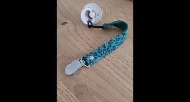 Bruin Luipaardprint speenkoord, speenkoord jongen, speenkoord meisje, kraamkado, leopard speenkoord, luipaardprint, kraamcadeau, leren speenkoord,  babyshower