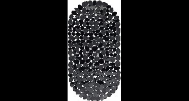 Douchemat - 68 x 36 cm (Ovaal) - Zwart - anti slip - met zuignappen - grote - stenen Met ribbels - Wasbare