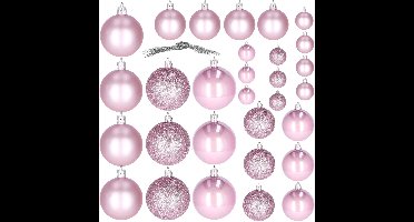 Springos Kerstballen | 30 Stuks | 6 cm | Roze