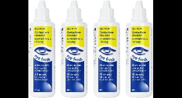 Eye Fresh No Rub - Alles-in-één Lenzenvloeistof - Geen wrijven nodig - voor Zachte contactlenzen - Geschikt voor Gevoelige Ogen - 4 x 250 ml