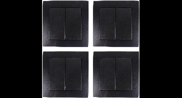 Benson Inbouw wisselschakelaar dubbel - 4x - zwart - 250V 10A - WCD