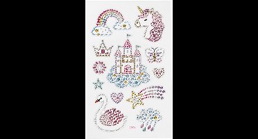 Diamond Stickers - Unicorn Motief - Magische Stickers - Zelfklevende Strass Glitter Stickers - Feestelijke Luxe Versiering - Creatieve Plakdiamant Stickers - 1 Vel