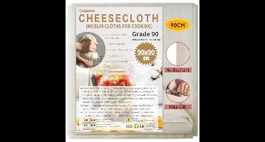 Large Cheese Cloth (90x90cm) - Grade 90 Unbleached Cotton | Reusable Cheese Cloth for Kitchen, Jam & Juice
