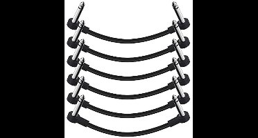 SONICAKE 6 Inch Gitaar Patch Kabel Gitaar Effect Pedaal Kabels Geruisloze 1/4 "Haakse TS Mono Cords voor Gitaar/Bas Effect Pedalen Zwart 6 Pack