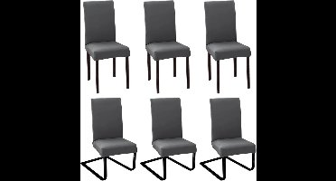 stoelhoezen - set van 6 - afneembaar, wasbare stoelen - Polyester - Ademend - Ademend Stijl - Machinewas - Waterbestendig - Kleur : donkergrijs