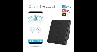 Dubbele Wifi Schakelaar Tuya SmartLife Zwart