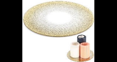 Vilde - Lustrerende Decoratieve Schotel - 20cm - Glazen - Gouden Glitter