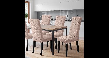 Stoelhoes - 4 stuks - Moderne - Removable - Polyester - Ademend - Effen - Machinewas - 51D x 55B x 65H centimeter - Kleur : Camel