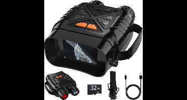 RVV® Nachtkijker - Nachtzichtkijker - Infraroodkijker - 10-voudige Zoom - 32 GB Geheugenkaart - Zwart ‎17cm x 13cm x 76cm