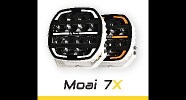 SKYLED Moai 7X White FI171 7 inch witte LED verstraler met positielicht wit/amber dynamic 12.000 Lumen 136 watt 539 meter bij 1 lux