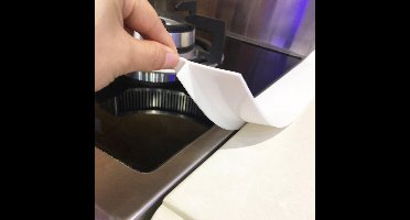 Afdichtstrip voor kookplaten - Siliconen afdichtingsstrip - Vulstrip voor kieren - Dicht kieren af ​​tussen keukenbladen, apparaten, fornuizen, ovens, wasmachines en drogers - Set van 2 stuks (Wit)