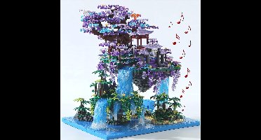 Kersenbloesem bouwset voor volwassenen met geschenkdoos - 4574 stuks - Muzikaal Sakura boomhuis bouwkit met verlichting