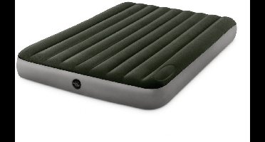 Opblaasbaar dubbel luchtbed 203x152x25cm met voetpomp