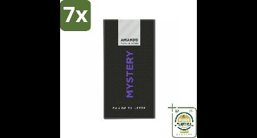 7 x Amando Mystery Eau de Toilette 50 ml - Grootverpakking - Amando Mystery Eau De Toilette - Mannelijke Geur - Mysterieuze Geur - Kruidige Geur - Vanille Geur