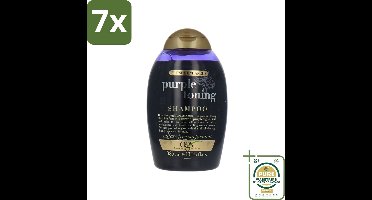 7 x OGX - Blonde Enhance - Purple Toning Shampoo - Voor Blond Haar - 385 ml - Grootverpakking - Blond Haar Tonen - Gele Tonen Neutraliseren - Paars Shampoo - Koelere Blonde Kleur - Haarverzorging