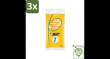 3 x Bic - Scheermesjes - Sensitive - Enkel Mesje - Wegwerpmesjes - 5 Scheermesjes - Grootverpakking - Wegwerpscheermesjes - Scheermesjes Voor Mannen - Gevoelige Huid - Scheermesje - Scheermesjes