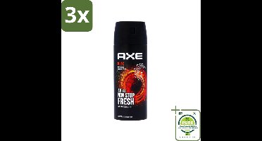 3 x Axe - Deodorant Bodyspray - 48hrs Non Stop Fresh - Musk - Patchouli & Fougere - 150 ml - Grootverpakking - Axe Deodorant - Musk Deodorant - Deodorant Spray - Deodorant 150 Ml - Mannelijke Deodorant