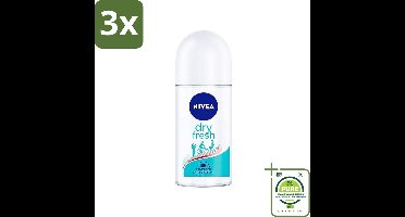 3 x Nivea - Deodorant - Roller - Dry Fresh - 48 Uur Lang Werkend - 50 ml - Grootverpakking - NIVEA Deodorant - Antitranspirant - 48 Uur Bescherming - Droogheid - Frisheid