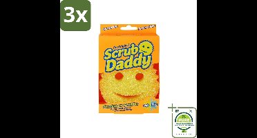 3 x Scrub Daddy - Spons - Veranderende Textuur - 1 Spons - Grootverpakking - Schoonmaak Spons - Spons - Schrob Spons - Veranderende Textuur - Schoonmaak Hulpmiddel