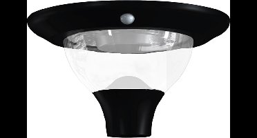 V-TAC VT-12014CCT Solar Tuinlamp - IP65 Waterdicht - PIR Sensor - Zwart - 15W- 2200 Lumen - 4000K