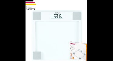 Beurer GS 14 Personenweegschaal - Digitaal - Weegschaal tot 150 kg - Doorzichtig Veiligheidsglas - Ultra dun (20 mm) design - Makkelijk Afleesbaar LCD display - Schakelt Automatisch aan & uit