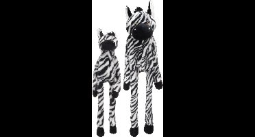 Hondenspeelgoed – Grote Zira Zebra Zwart/Wit L – met pieper – extra lang pluche speelgoed – 100cm