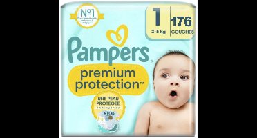 Pampers Premium Protection - Maat 1 - 176 Luiers (2-5KG) - Voordeelverpakking