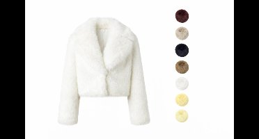 HS Faux Fur Damesjas Wit - One Size - Wintertrend 2025