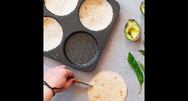 Westmark Burger Bun Bakvorm, voor 4 burgerbroodjes, Ø 12 cm elk, staal, antiaanbakbedekt, groot, antraciet, 32702260