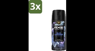 AXE - Deodorant Spray - Blue Lavender - Premium Geur - Rustgevend & Fris - 150 ml - Bulkverpakking - 3 stuks
