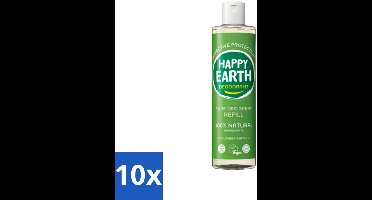 10 x Happy Earth – Deodorant Spray Navulling – 100% Natuurlijk Cucumber Matcha – 300 ml - Deodorant Spray - Natuurlijke Deodorant - Komkommer Matcha - Refill Deodorant - 100% Natuurlijk