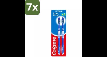 Colgate - Tandenborstels - Extra Clean Duo - Medium - 2 borstels - Bulkverpakking - 7 stuks