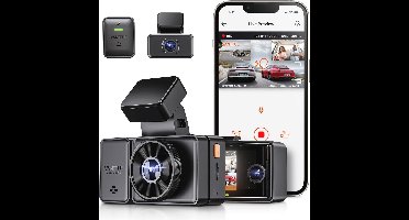 VANTRUE E3 3 Lens Dashcam 5GHz WiFi with Voice Control, 1944P + Dual 1080P Front Rear Car Camera with GPS, IR Night Vision, 24 Hours Parking Monitoring Car Camera Truck Car, Max 512G