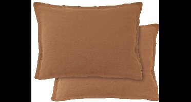 Matt & Rose Set Kussenslopen Ecorce - Bruin - 50 x 70 cm - 100% Linnen