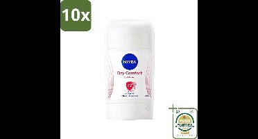 10 x NIVEA - Deostick - Droog Comfort - 72 Uur Anti-Transpirant - 50 ml - Grootverpakking - Anti-Transpirant Stick - Deo Stick - Zweetbescherming - Droog Comfort - Huidgevoel
